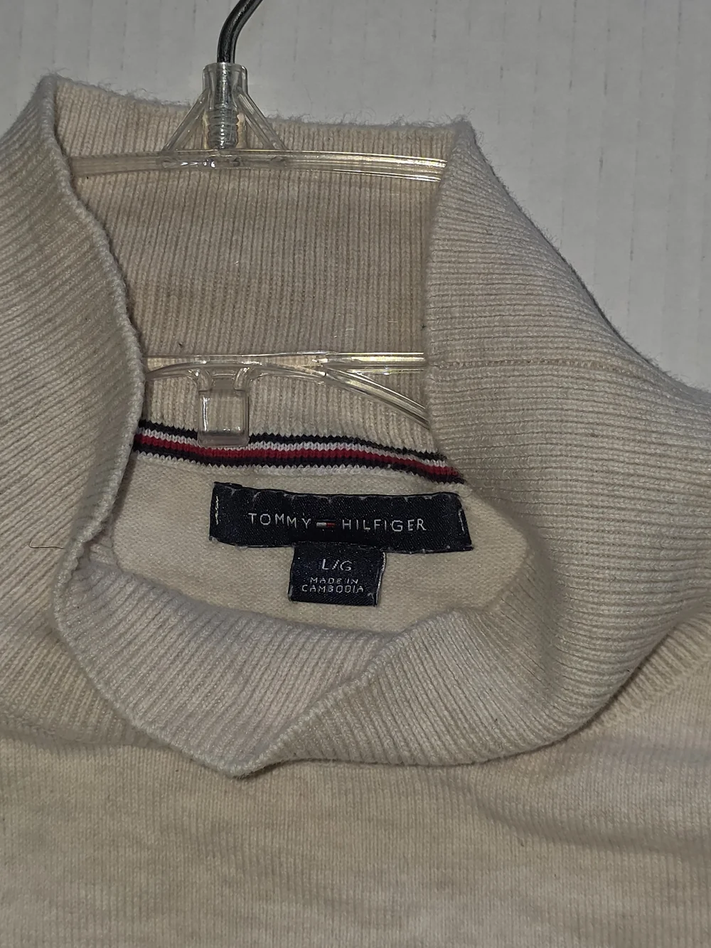 Tommy Hilfiger Men’s Cream Turtleneck Sweater